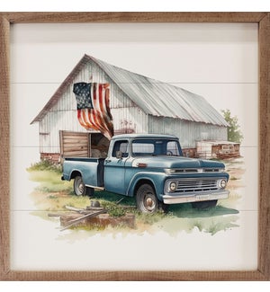 American Flag Barn Truck